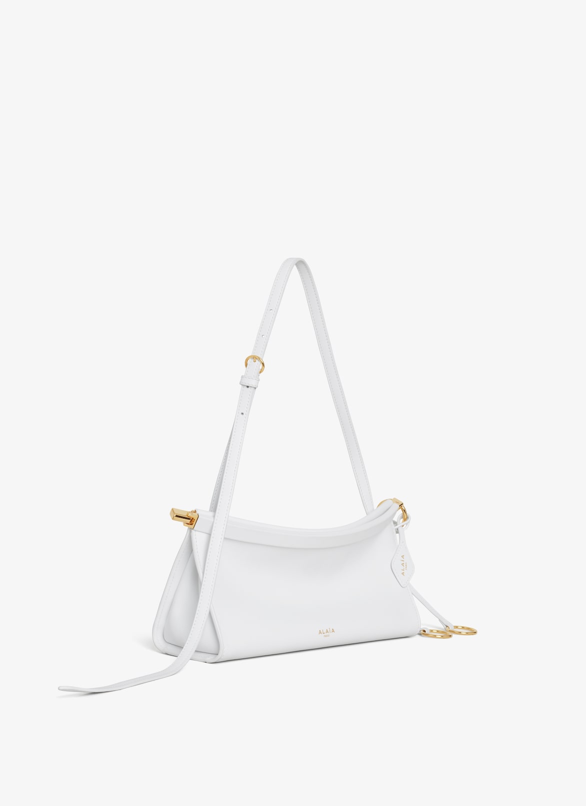 LE CLICK EAST WEST SMALL BAG IN LEATHER ALAÏA OPTIC WHITE LE CLICK EAST WEST SMALL BAG IN LEATHER